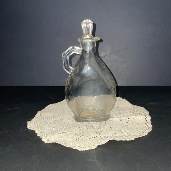 8 FL OZ Glass Cruet Syrup Decanter Bottle Stopper Vintage - Picture 4 of 12